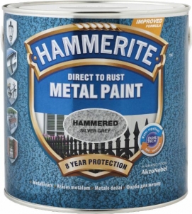 Dažai metalo HAMMERITE HAMMERED FINISH sidabrinė pilka 2,5 l 