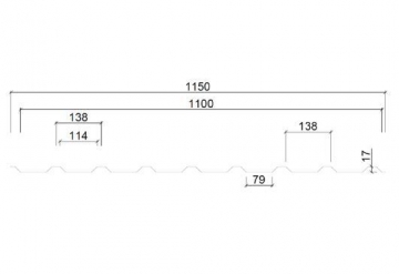Trapecinis profilis T20-24-1100 (sienoms) Ruukki® 50 Plus
