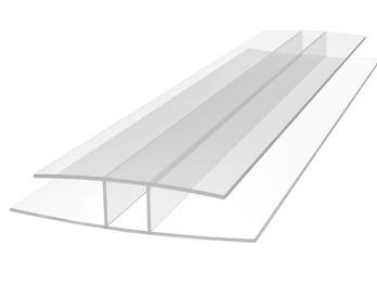 Polikarbonatinės plokštės profilis PC-H 6 mm (6 m) skaidrus PVC ir polikarbonato lakštai