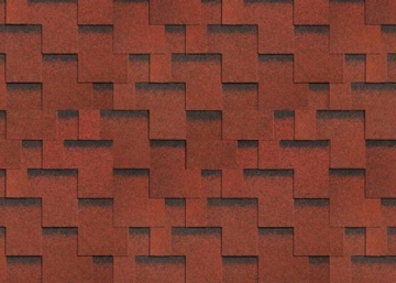 Bitumen roof shingles AKORDAS PRAGA, red Bitumen roof shingles (tiles)