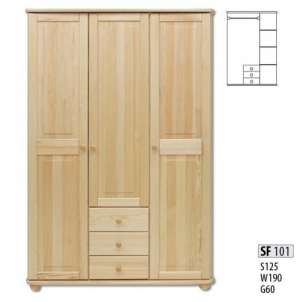 Spinta SF101 (125x190x60 cm) Wooden bedroom closets