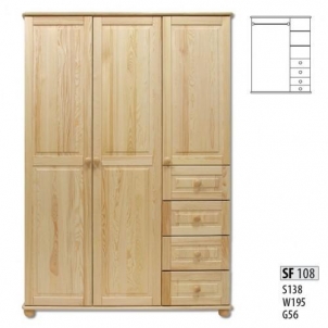 Spinta SF108 (138x195x56 cm) Wooden bedroom closets