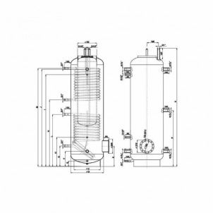 Akumuliacinė talpa DRAŽICE NADO 1000/100 v1 šildymo sistemai; 1000l; Įmontuotas 100l vandens šildytuvas