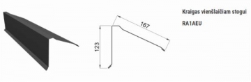 Kraigas vienšlaičiam stogui Ruukki® 50 Plus Matt Metalinei компонент (Tin) покрытия