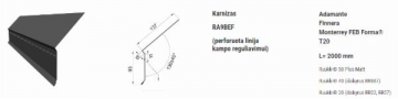 Karnizo lenta Ruukki® 50 Plus Matt (Adamante, T20 profilio skardai) Metalinei component (tin) coverings