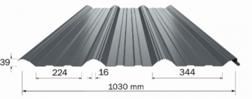 Trapezoidal profile steel roof Borga Super 40 (0,6 mm/P30)