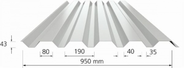 Trapezoidal profile steel roof Borga VP45 (0,6 mm/P30)