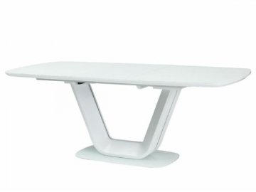 Valgomojo stalas išskleidžiamas Armani 140x90(200) balta matinė