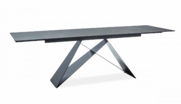 Valgomojo stalas Westin II juoda / juoda matinė (160-240)x90 išskleidžiamas