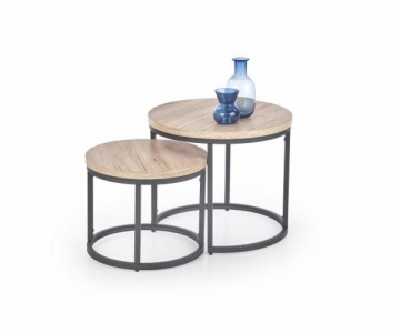 Dviejų svetainės kavos staliukų komplektas OREO (ąžuolas san remo) 