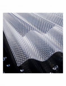 Banguotas polikarbonato sheet su korio efektu (Diamond) 2,8x1045x4000, transparent 