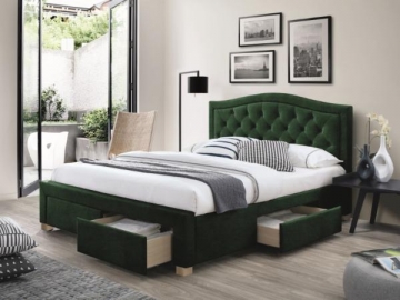 Miegamojo lova Electra 160 aksomas žalia Miegamojo lovos