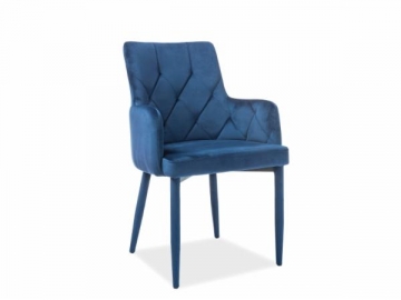 Chair Ricardo Velvet dark blue Dining chairs