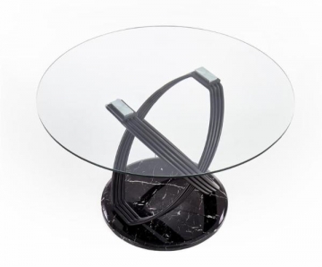 Apvalus valgomojo stalas Optico (stiklinis stalviršis)