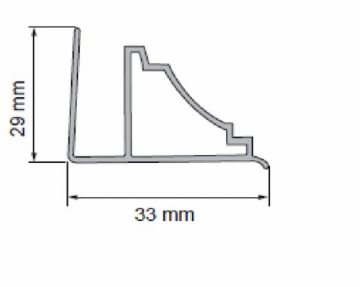 Profilis lubinis (remas sienai baltas B4 ) 2,7 m / vnt, (minimalus užsakymo kiekis 20 vnt) Dailylenčių jungiamosios detalės (PVC, MPP, medžio)