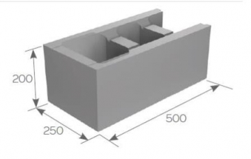 Fibo pamatu bloks 250 mm (kampinis) Bloki pamatiem