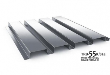 Trapezoidal profile steel roof Budmat TRB-55K/854 Profile V tin sheets