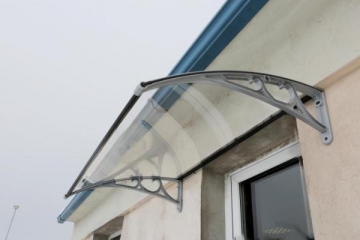Door canopies BaBa 80x120cm su juodu, plastikiniu rėmu ir skaidria danga