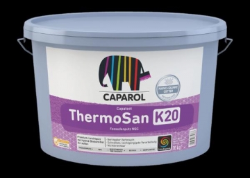 Silikoninis tinkas Caparol Thermosan Fassadenputz NQG (DE) K20 20 kg (balta bazė) Dekoratīvie sīkgraudainais ģipšakmens