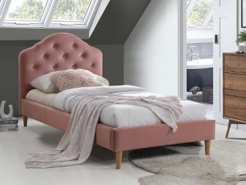 Miegamojo lova Chloe 90 aksomas rožinė Miegamojo lovos