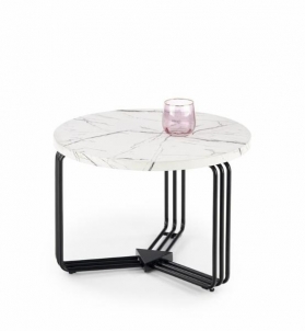 Apvalus kavos staliukas ANTICA M (baltas marmuras) Svetainės staliukai