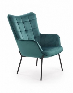 Fotelis CASTEL tamsiai žalias Atzveltnes krēsli, pufi