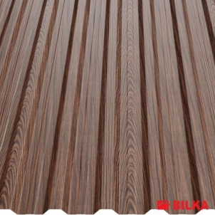 Trapecinio profilio skarda Bilka Trapez T18 (stoginis / sieninis) 0,45 mm Wood Trapecinio profilio skardos lakštai