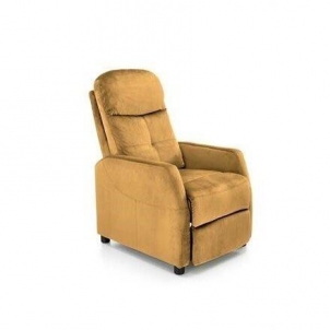 Fotelis FELIPE 2 garstyčių spalvos su išskleidžiamu pakoju Atzveltnes krēsli, pufi