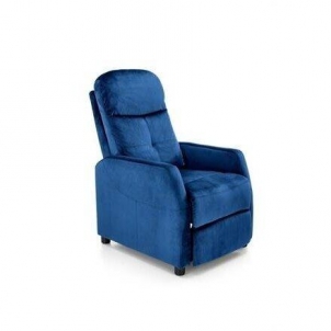 Fotelis FELIPE 2 mėlynos spalvos su išskleidžiamu pakoju Foteliai ir pufai