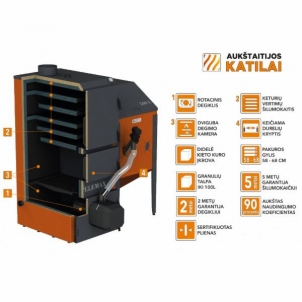 Granulinis katilas Pelemax 70/50 kW K70/D50T1000 A traditional solid fuel boilers