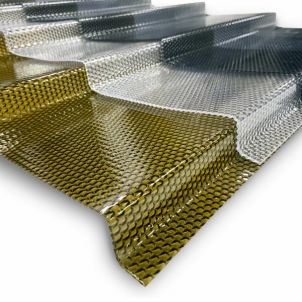 Čerpės imitacijos deimantinė monolitinio polikarbonato danga (PC Diamonds TILE EFFECT) 2,8x960x6000, bronzinė