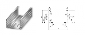 Profilis CW-75/50 3,00 m Supro (0,6 mm) Profiles (plastering, plastering, plaster board)