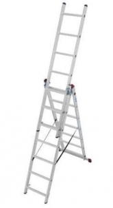 Universalios Aliuminės Kopėčios 3x7 pak. Darbinis aukštis 5.10 m Ladder
