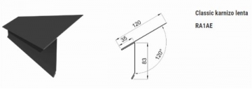 Karnizo lenta Classic RA1AE Ruukki® 50 Plus Matt Komplektavimo detalės metalinei (skardos) dangai
