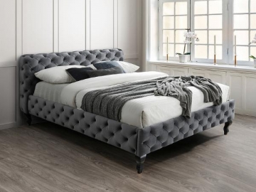 Dvigulė miegamojo lova Herrera Velvet 160 pilka Gultas