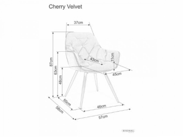 Valgomojo kėdė Cherry Velvet pelenų rožė