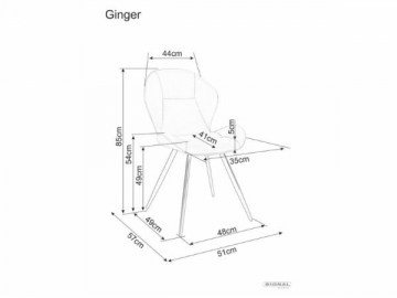 Dining chair Ginger Velvet grey