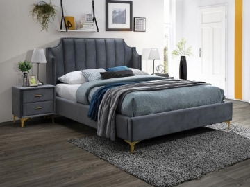 Miegamojo lova Monako 160 aksomas pilka Bedroom beds