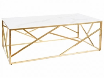 Svetainės staliukas Escada A II auksinis/white stalviršis 