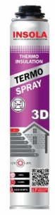 Purškiama termoizoliacija INSOLA Thermo Spray 3D 850ml. Poliuretaninės putos