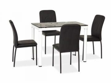Valgomojo Galds Damar 100x60 juoda/balta Ēdamistabas galdi