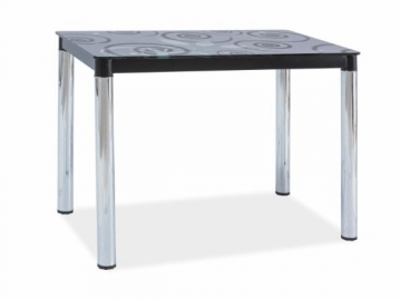 Valgomojo stalas Damar II 100x60 juoda / chromas 