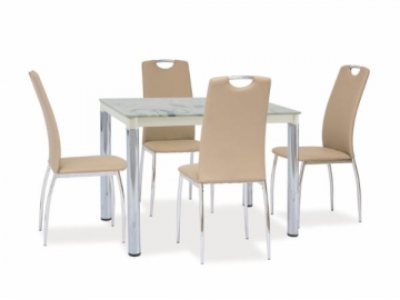 Valgomojo Table Damar II 100x60 kremas/chromas Dining room tables