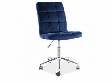 Biuro kėdė darbuotojui Q-020 velvetas tamsiai mėlyna Офисные кресла и стулья