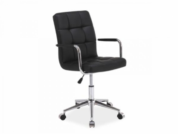Biuro kėdė darbuotojui Q-022 eko oda juoda Biroja krēsli, datorkrēsli
