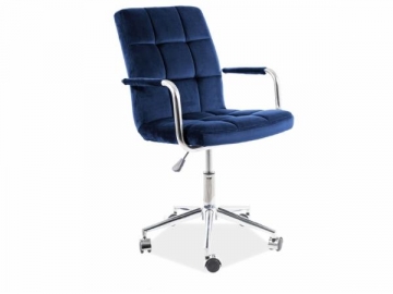 Biuro kėdė darbuotojui Q-022 velvetas tamsiai mėlyna Офисные кресла и стулья