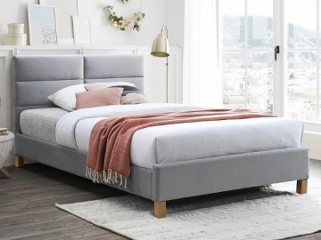 Miegamojo lova Sierra 160 aksomas šviesiai pilka Bedroom beds