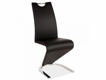 Valgomojo Krēsls H-090 eko oda/chromas juoda Ēdamistabas krēsli