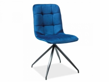 Valgomojo kėdė Texo aksomas tamsiai mėlyna 