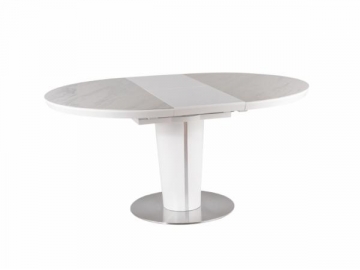 Išskleidžiamas valgomojo stalas Orbit Ceramic baltas marmuras/balta matinė 120(160) Valgomojo stalai